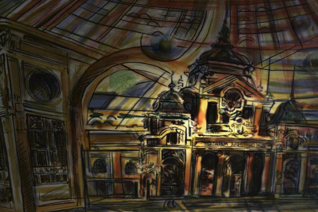 Porcelánový kvartet
„Pražská secese“ čtyřy obdélníkové
desky 84×72cm