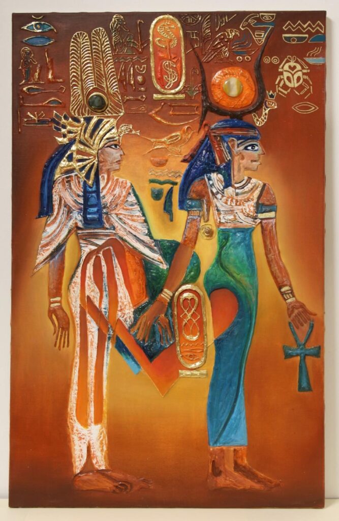 Bohyně Isis a královna Nefretere (85 × 60 cm)