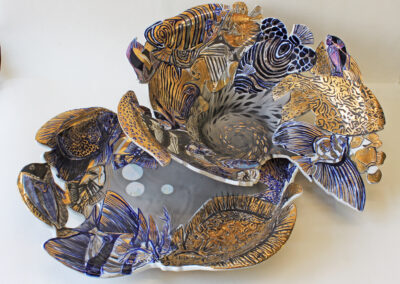 Porcelánový triptych „Zlaté ryby“